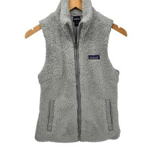 Patagonia Jacket Womens XS Gray Los Gatos Sherpa Fleece Full Zip Vest + Pockets